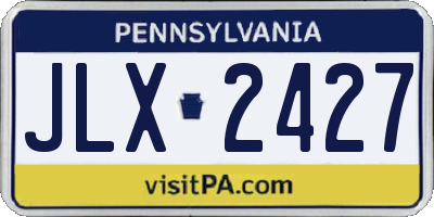 PA license plate JLX2427