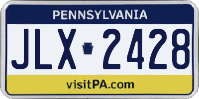 PA license plate JLX2428