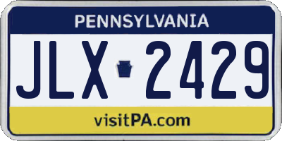 PA license plate JLX2429