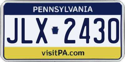 PA license plate JLX2430