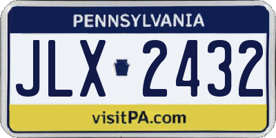 PA license plate JLX2432