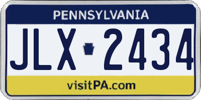 PA license plate JLX2434