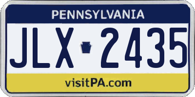 PA license plate JLX2435