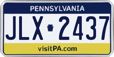 PA license plate JLX2437
