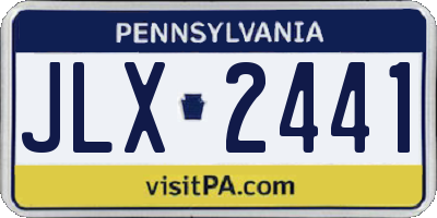 PA license plate JLX2441