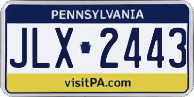 PA license plate JLX2443