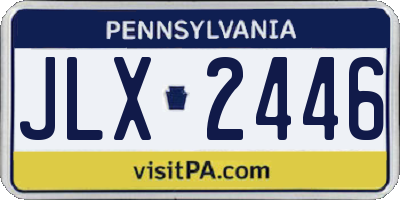 PA license plate JLX2446