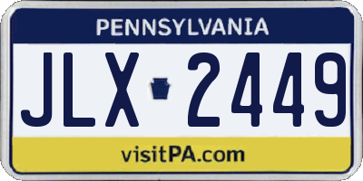 PA license plate JLX2449