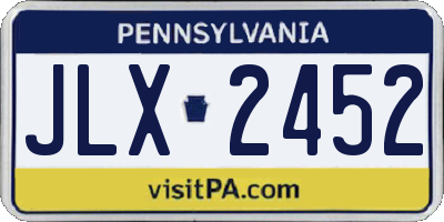 PA license plate JLX2452