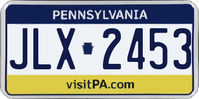 PA license plate JLX2453
