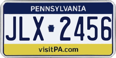 PA license plate JLX2456