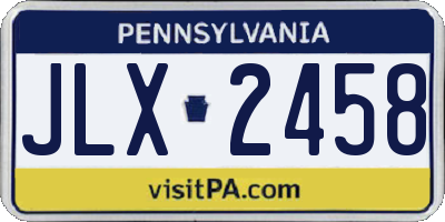 PA license plate JLX2458