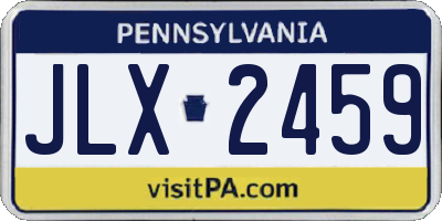 PA license plate JLX2459