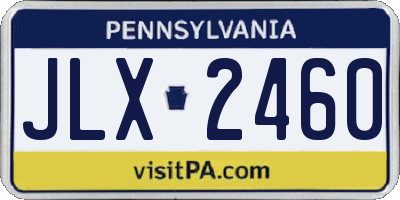 PA license plate JLX2460