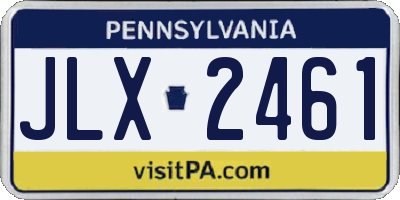 PA license plate JLX2461