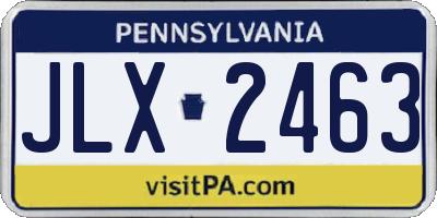 PA license plate JLX2463