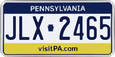 PA license plate JLX2465