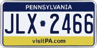 PA license plate JLX2466