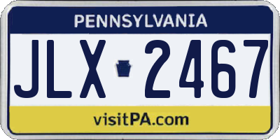 PA license plate JLX2467