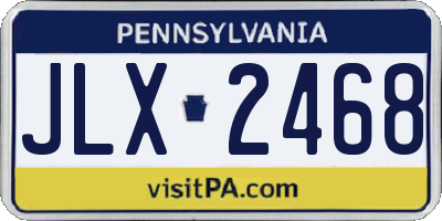 PA license plate JLX2468