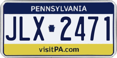PA license plate JLX2471