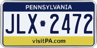 PA license plate JLX2472