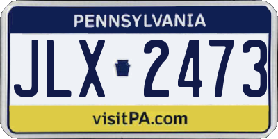 PA license plate JLX2473