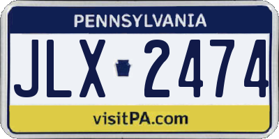 PA license plate JLX2474