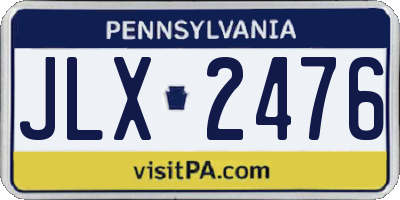 PA license plate JLX2476