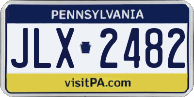 PA license plate JLX2482