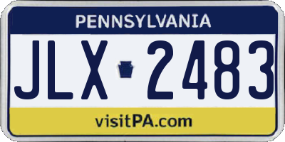 PA license plate JLX2483