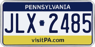 PA license plate JLX2485