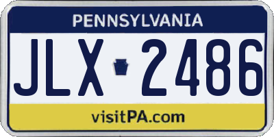PA license plate JLX2486