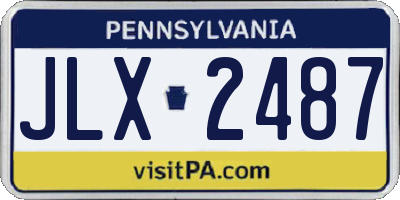PA license plate JLX2487