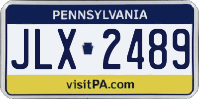 PA license plate JLX2489