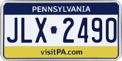 PA license plate JLX2490