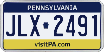 PA license plate JLX2491
