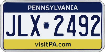 PA license plate JLX2492
