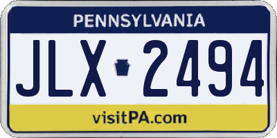 PA license plate JLX2494