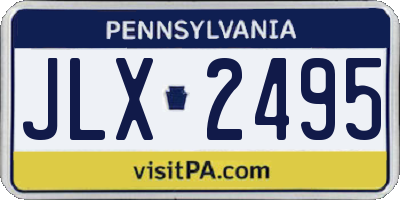 PA license plate JLX2495