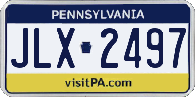 PA license plate JLX2497