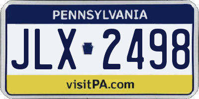 PA license plate JLX2498