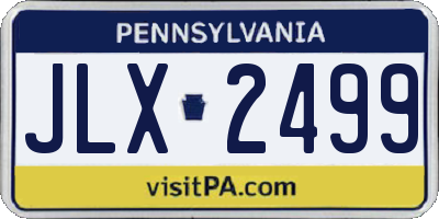 PA license plate JLX2499