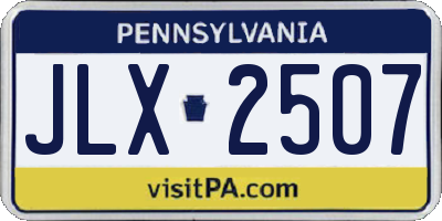 PA license plate JLX2507