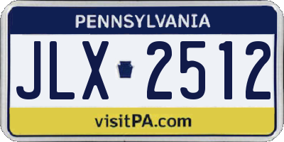 PA license plate JLX2512