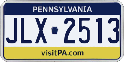 PA license plate JLX2513