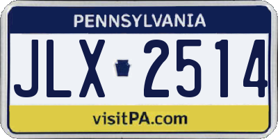 PA license plate JLX2514