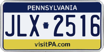 PA license plate JLX2516