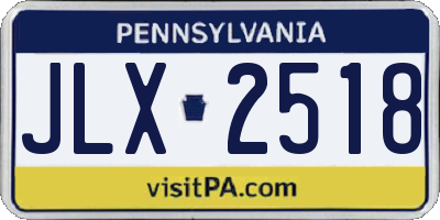 PA license plate JLX2518