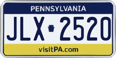 PA license plate JLX2520